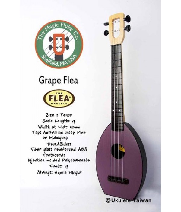 【台灣烏克麗麗 專門店】Flea 瘋狂跳蚤全面侵台! Grape Flea ukulele 26吋 美國原廠製造 (附琴袋+調音器+教材)